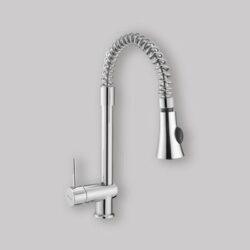 MISCELATORE LAVELLO CON MOLLA E DOCCIA ESTRAIBILE  H 42 - Cromo
