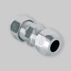 RACCORDO DOPPIO OTTONE CROMATO 3/8" - 10x3/8" - 10