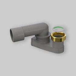 SIFONE RIBASSATO ORIENTABILE PER COLONNE VASCA GRIGIO SCARICO A INNESTO 1"1/2 x Ø40-50