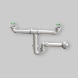 SIFONE PER LAVELLO CUCINA A 2 VIE "MAGNUM" AUTOPULENTE 1"1/2 Ø 40