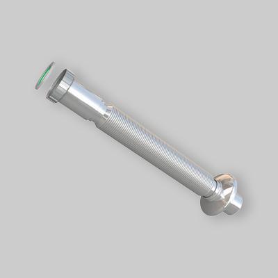 TUBO FLESSIBILE ED ESTENSIBILE CROMATO CON ROSONE 1"1/2 x Ø 40mm