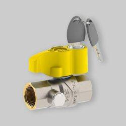 VALVOLA A SFERA GAS DIRITTA CON PRESA PRESSIONE E CHIAVE FIV 1" F x 1" F