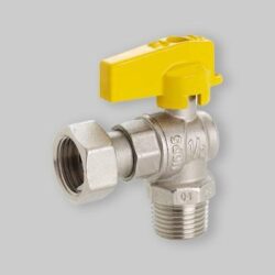 RUBINETTO GAS A SFERA A SQUADRA MASCHIO CON DADO GIREVOLE FIV 1/2"M x 3/4" F G