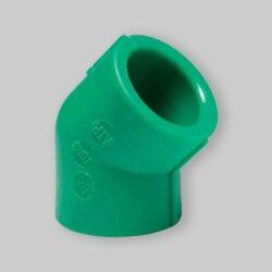RACCORDO GOMITO A 45° FEMMINA IN PPR VERDE PN 25 32 x 32
