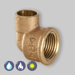 GOMITO A 90° FILETTATO FEMMINA IN BRONZO A SALDARE 35 x 1"