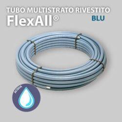 TUBO MULTISTRATO PE-X/AL/PE-X RIVESTITO AZZURRO PER ACQUA "DELT ALL" UNIDELTA Ø32 x Sp.3,0 - mt.25
