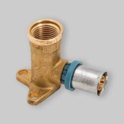 RACCORDO GOMITO F CON FLANGIA A PRESSARE "DELTAPRESS" UNIDELTA 20 x 1/2" - H. 53