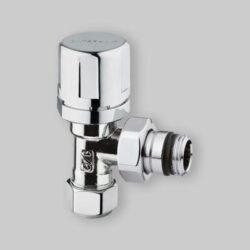 VALVOLA D'ARREDO A SQUADRO TERMOSTATIZZABILE CROMO ARTECLIMA 3/8" x 24 - 19