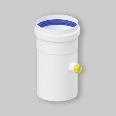 MANICOTTO M/F CON PRESA ISPEZIONE FUMI/ARIA IN ALLUMINIO BIANCO Ø80 x L.135 mm
