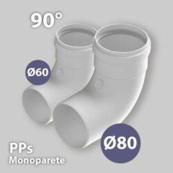 CURVA A 90° IN PPS PER CALDAIA A CONDENSAZIONE Ø60 mm