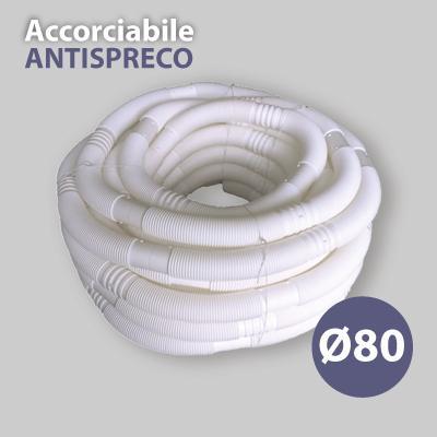 TUBO FLESSIBILE M/F IN PPs CON INNESTO A BICCHIERE ANTISFILAMENTO Ø80 mm