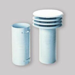 ESALATORE LAMELLARE BIANCO TELESCOPICO PER SCARICO FUMI Ø110/115 mm