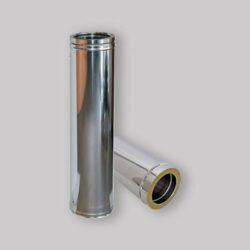 ELEMENTO DRITTO INOX 1 METRO DOPPIA PARETE 150-200
