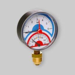 TERMOMANOMETRO RADIALE ATTACCO LATERALE Ø 80 1/2" 0÷4 Atm 0÷120°C