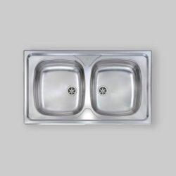 LAVELLO INOX 2 VASCHE AD INCASSO 86 x 50 cm